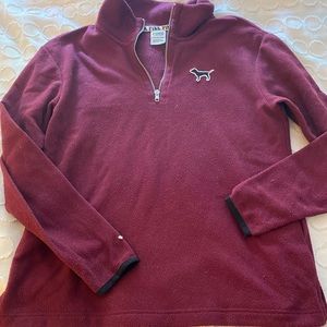 PINK fleece half zip